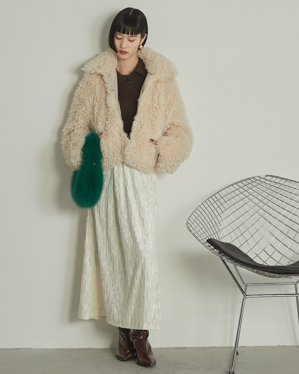 プードルボア2WAYカラーショートJK