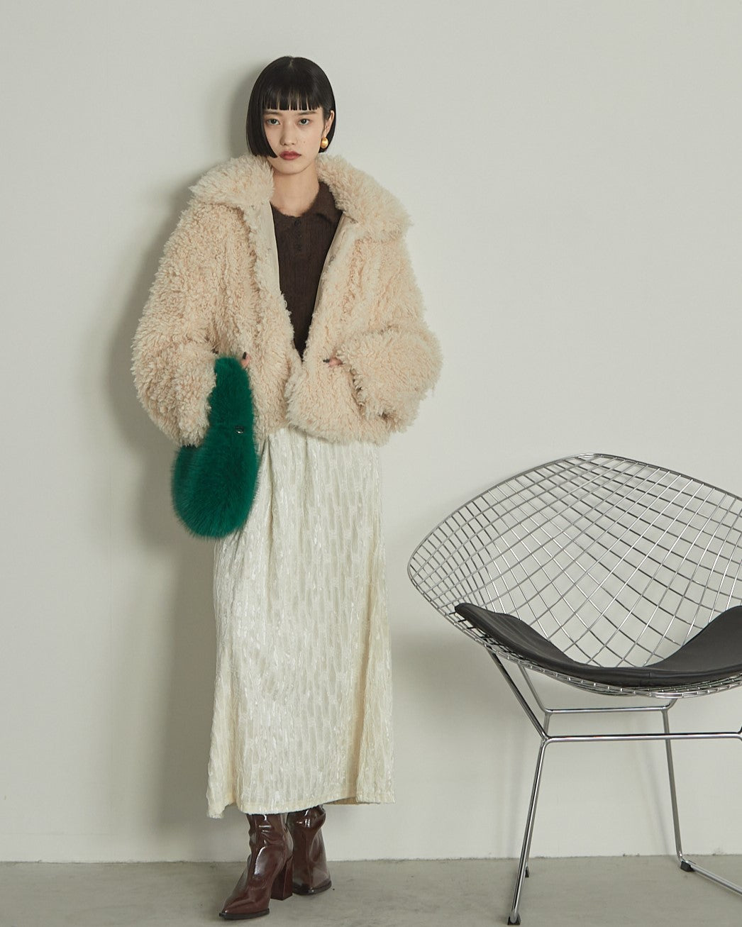 プードルボア2WAYカラーショートJK