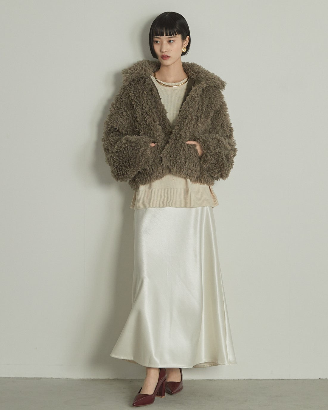 プードルボア2WAYカラーショートJK