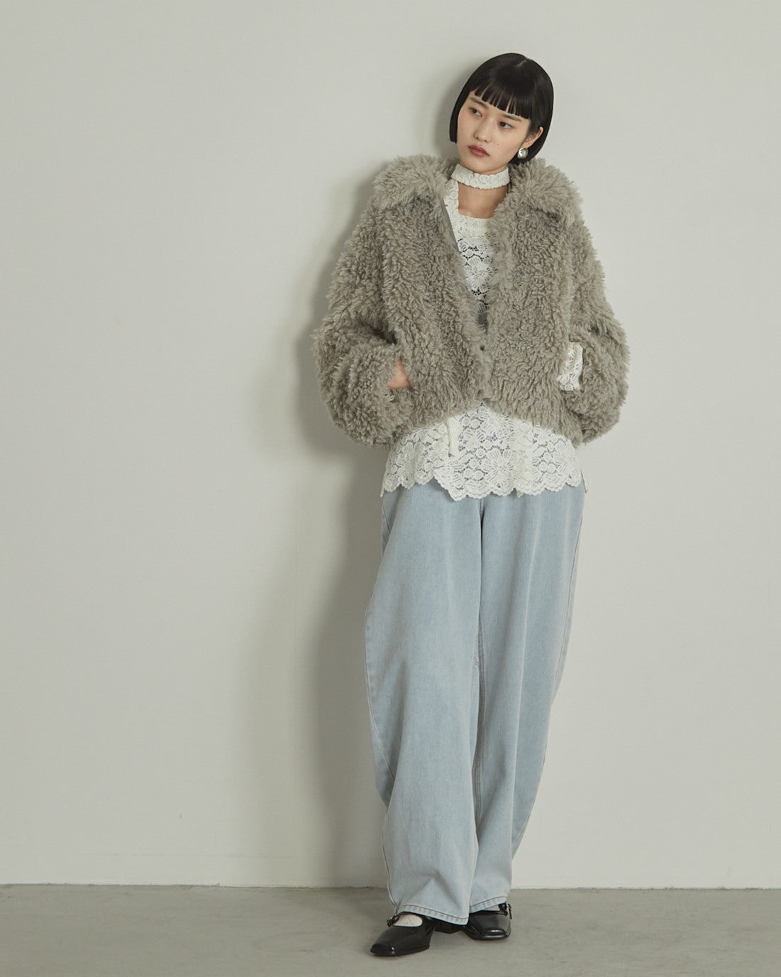 プードルボア2WAYカラーショートJK