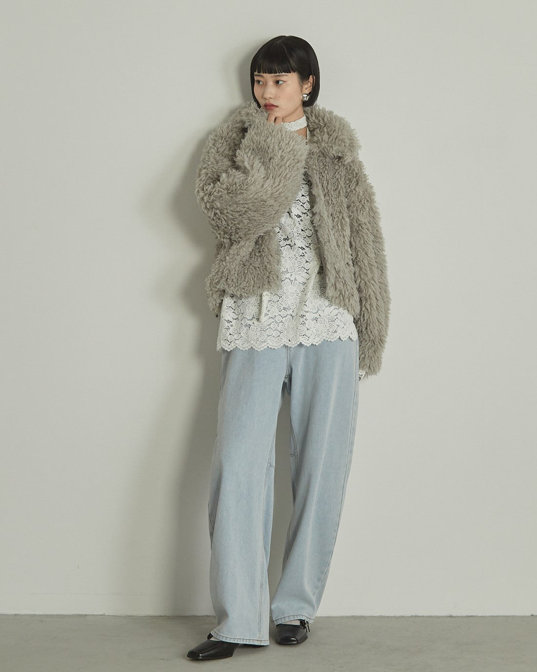 プードルボア2WAYカラーショートJK