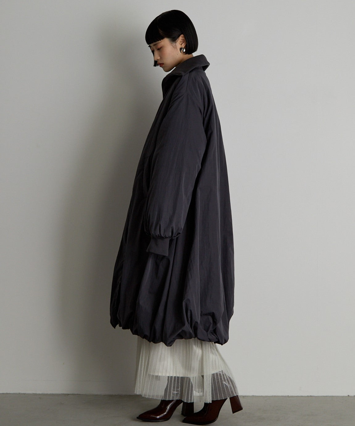 中綿バルーンリブコート