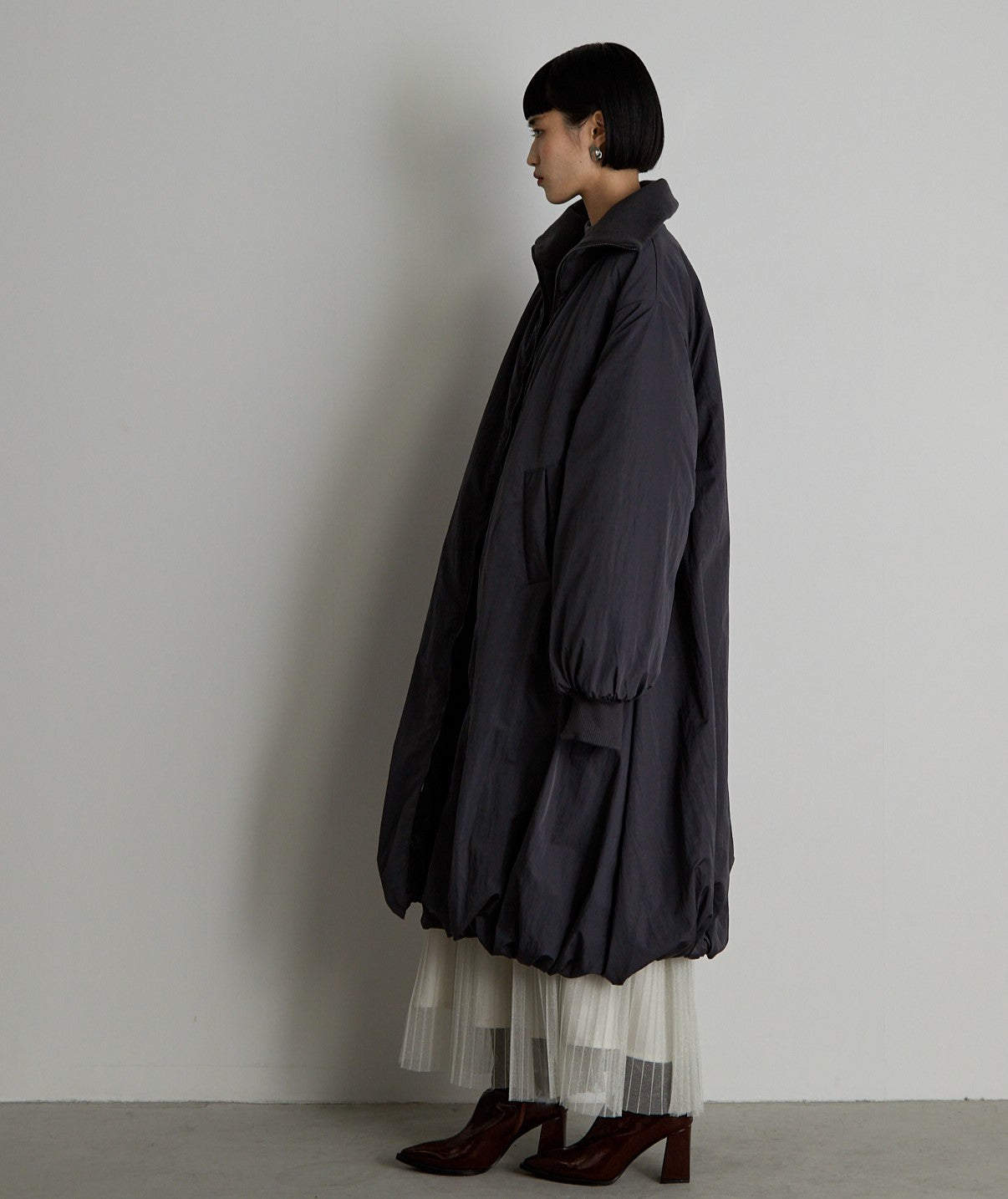 中綿バルーンリブコート