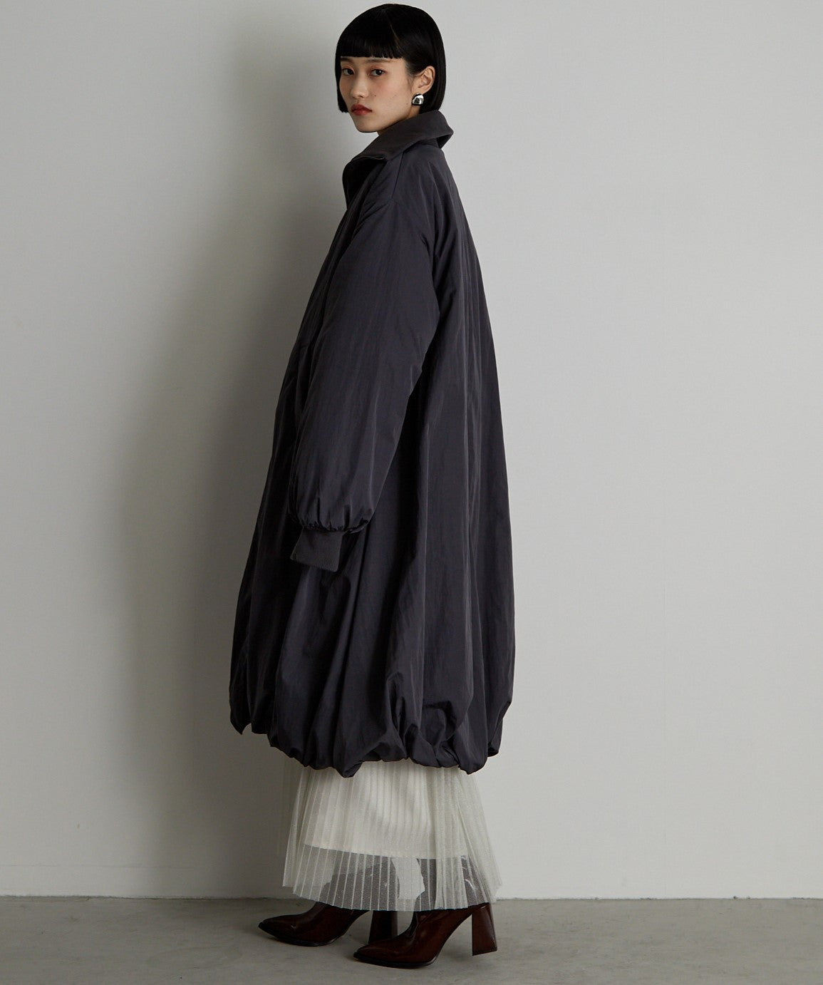 中綿バルーンリブコート