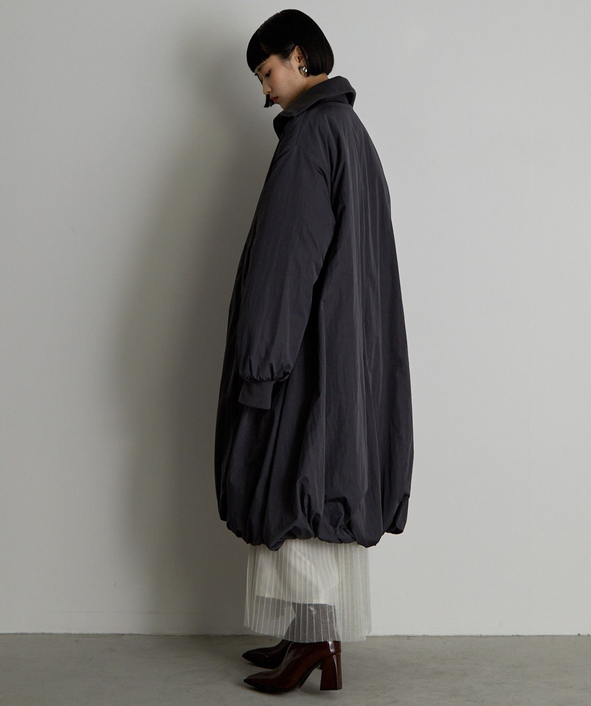 中綿バルーンリブコート