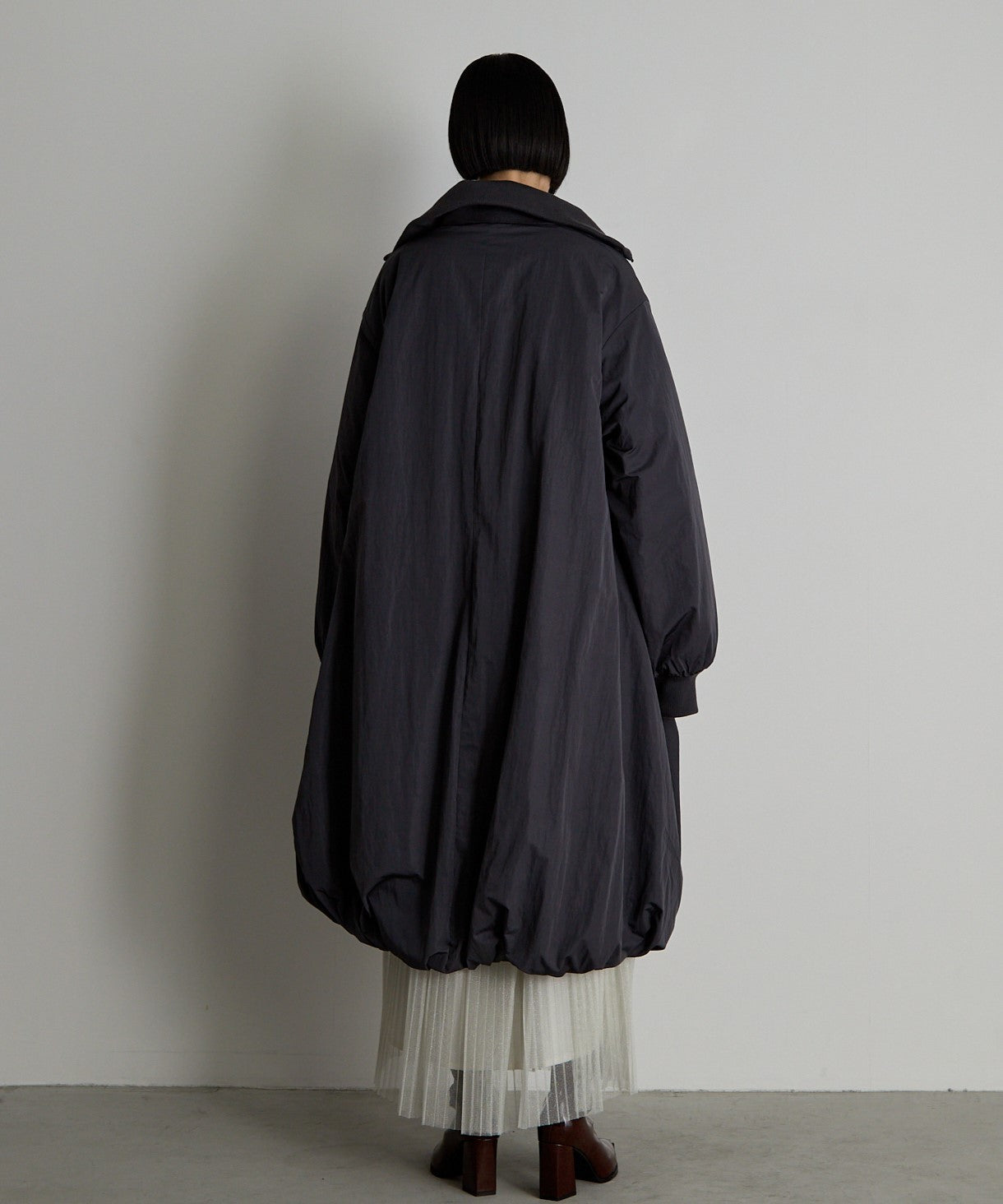 中綿バルーンリブコート