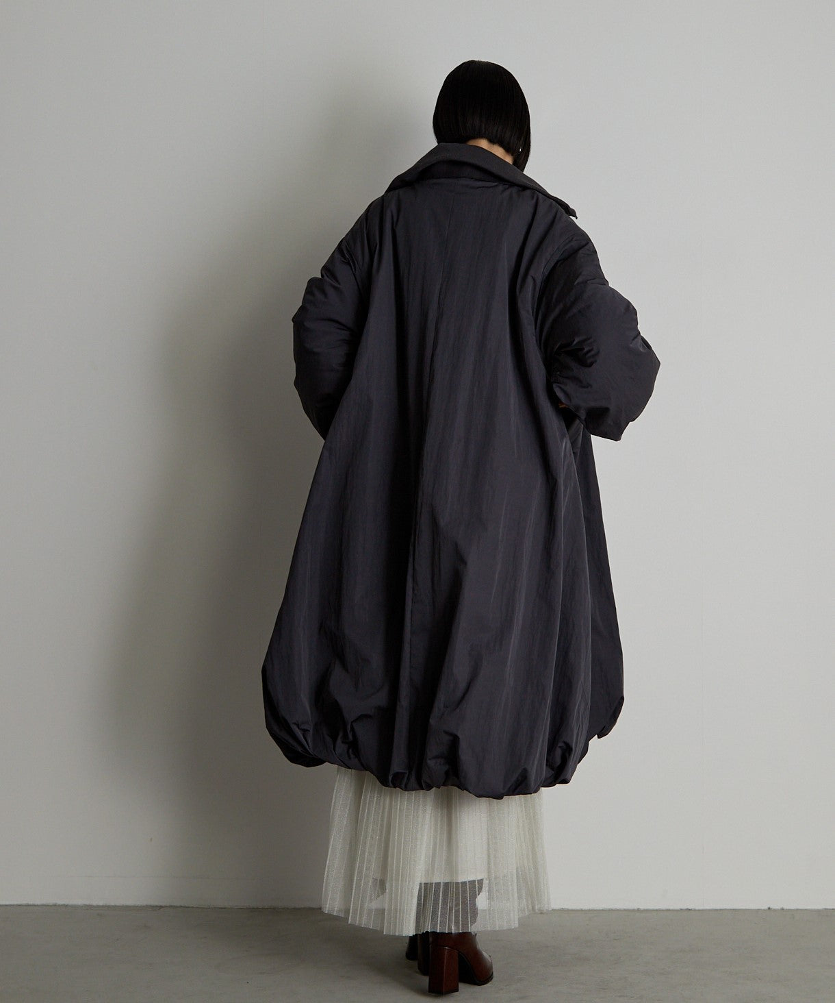 中綿バルーンリブコート