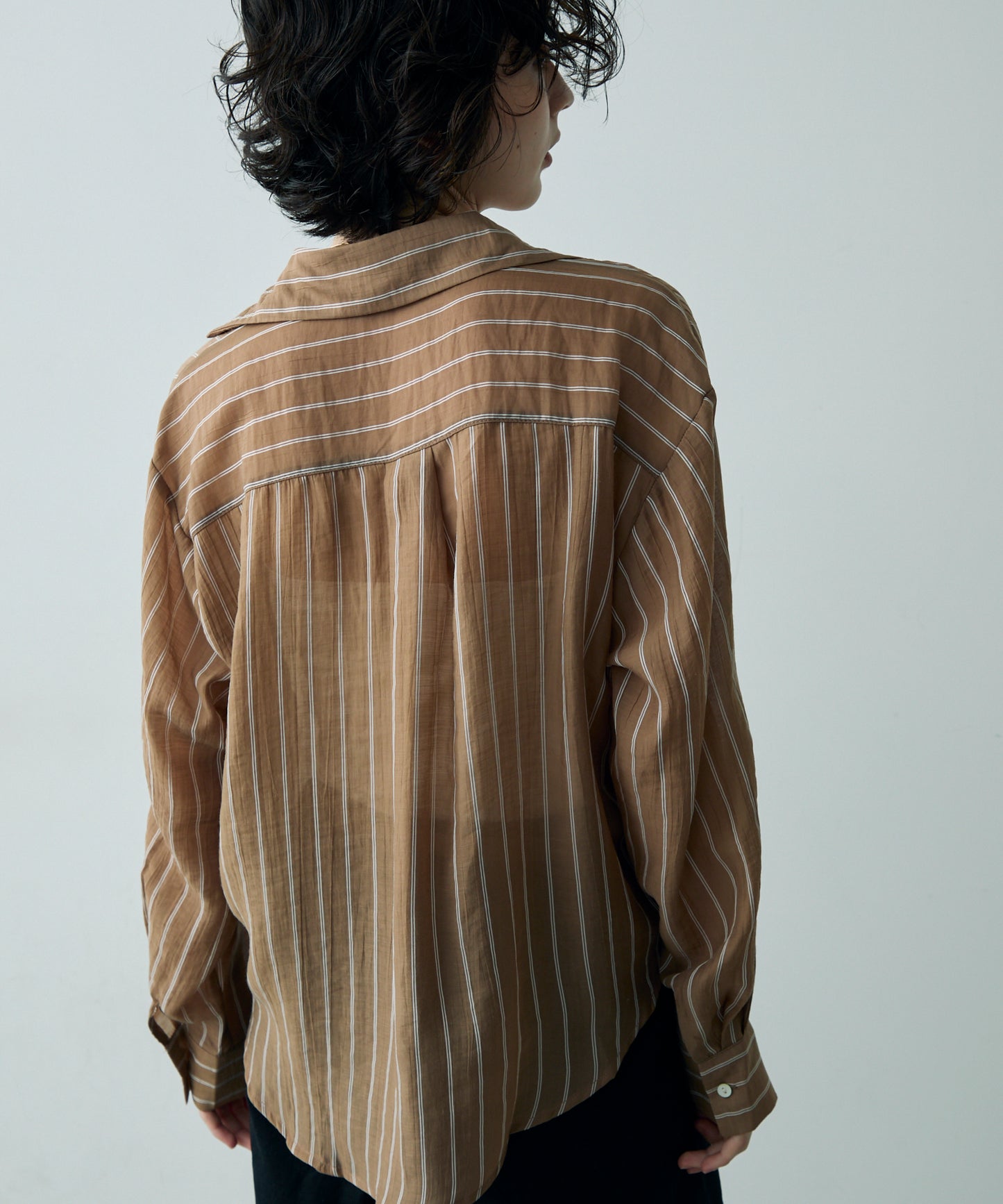 シアーストライプカシュクールシャツ
