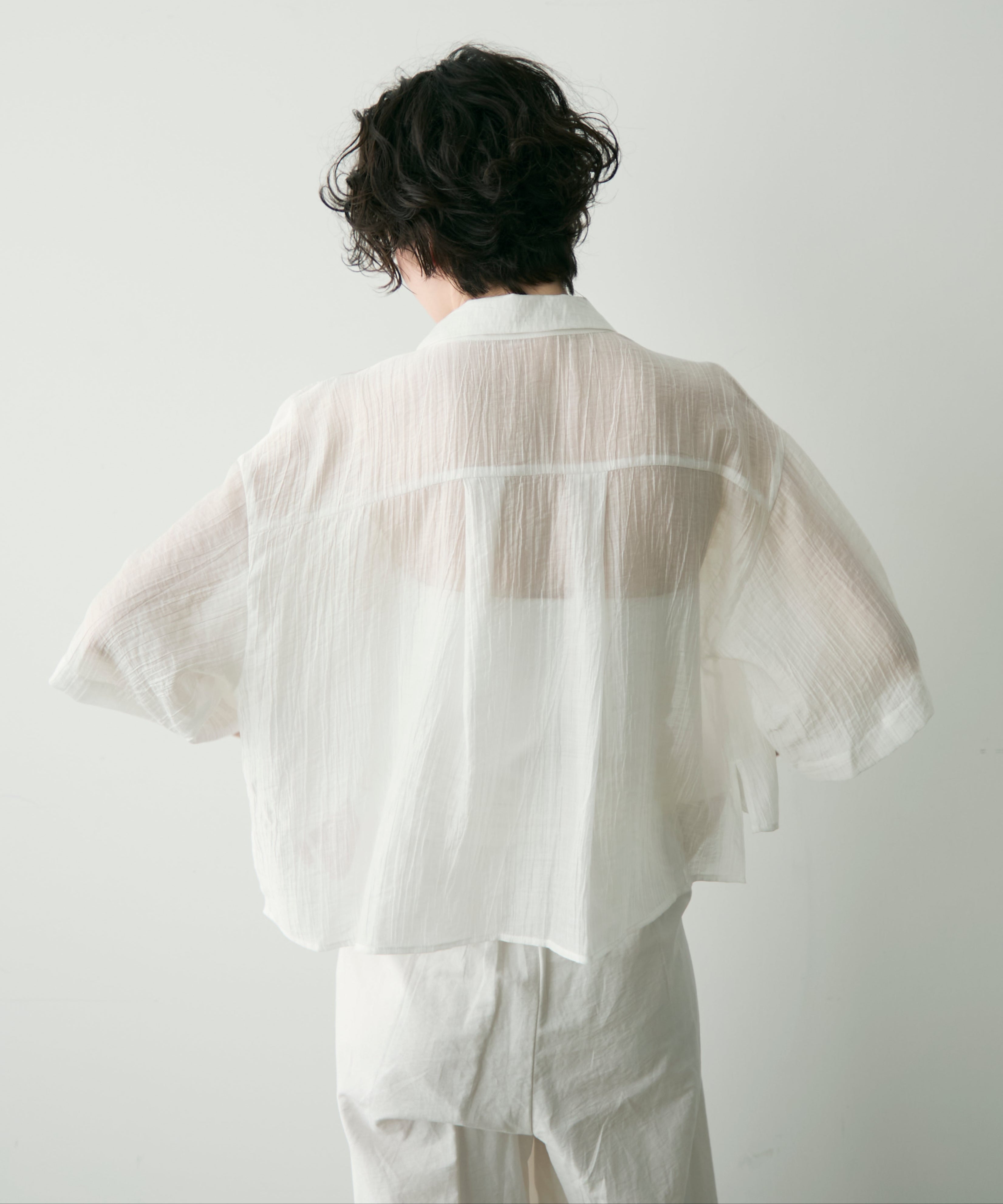 【送料関税込】中国 ARGUECULTURE に刺繍 シャツ C2520579 楊柳シアーコード刺繍シャツ | Trish