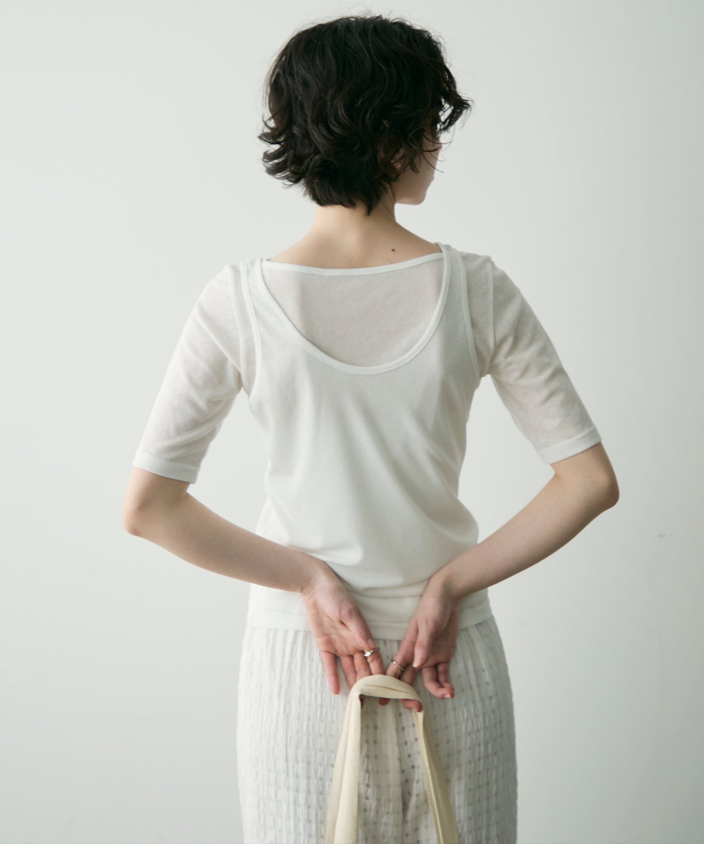 カットシアーアシメレイヤード風T