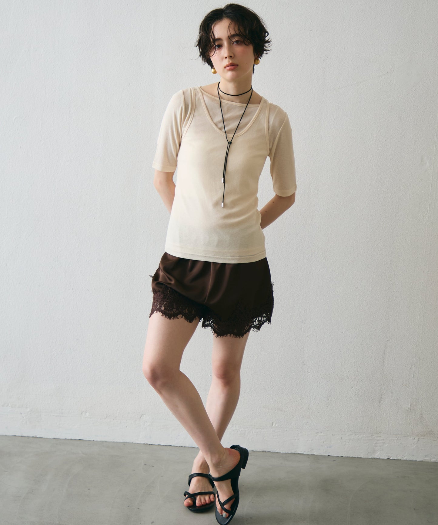 カットシアーアシメレイヤード風T