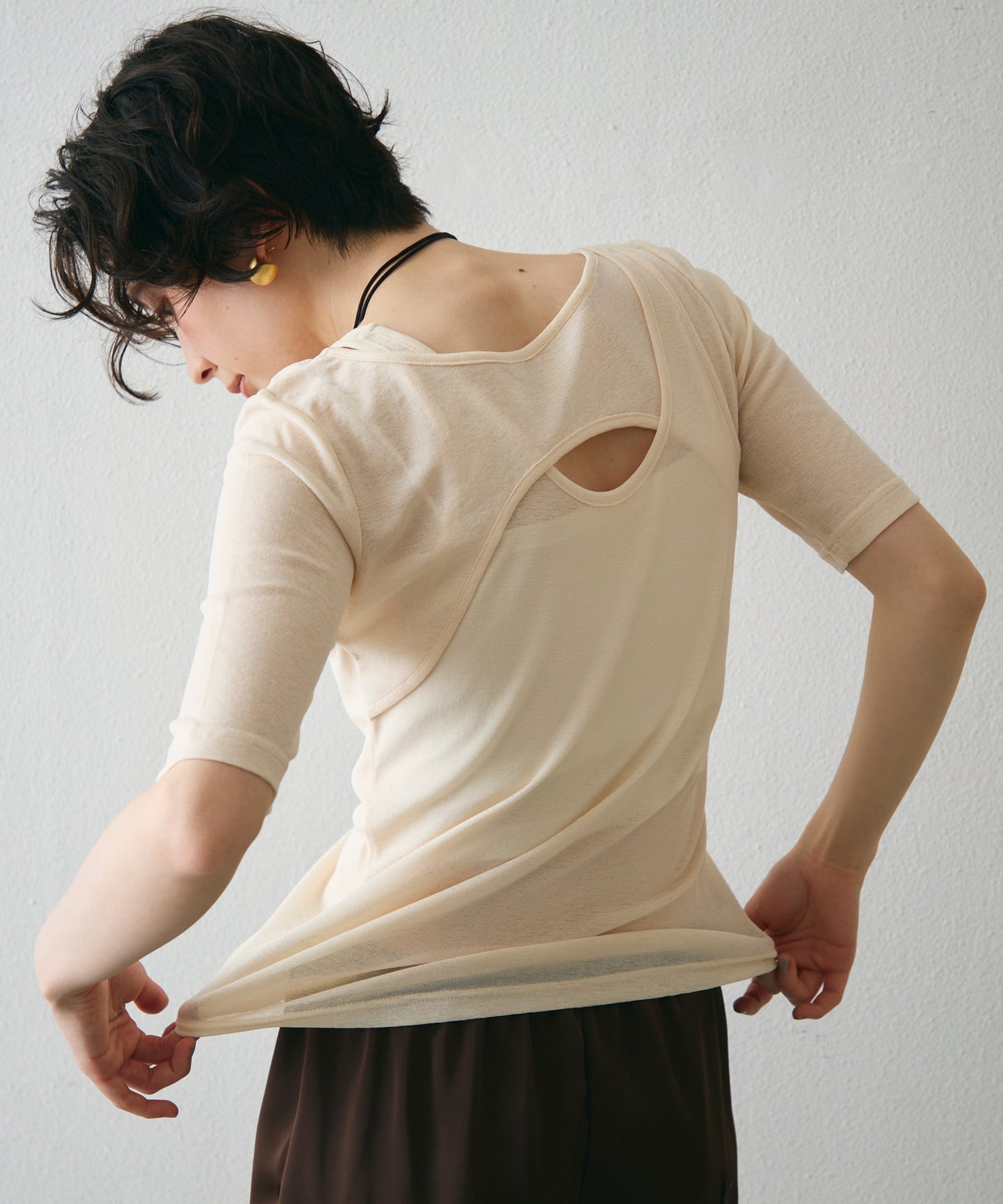 カットシアーアシメレイヤード風T