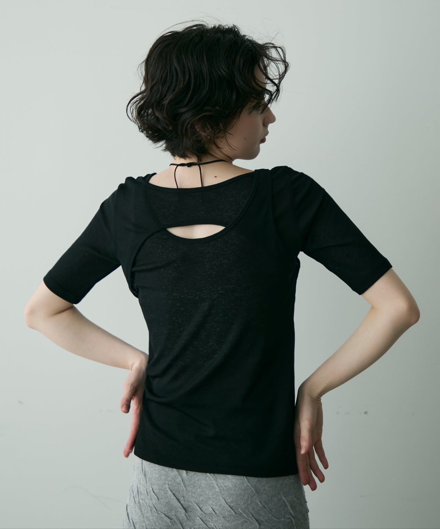 カットシアーアシメレイヤード風T