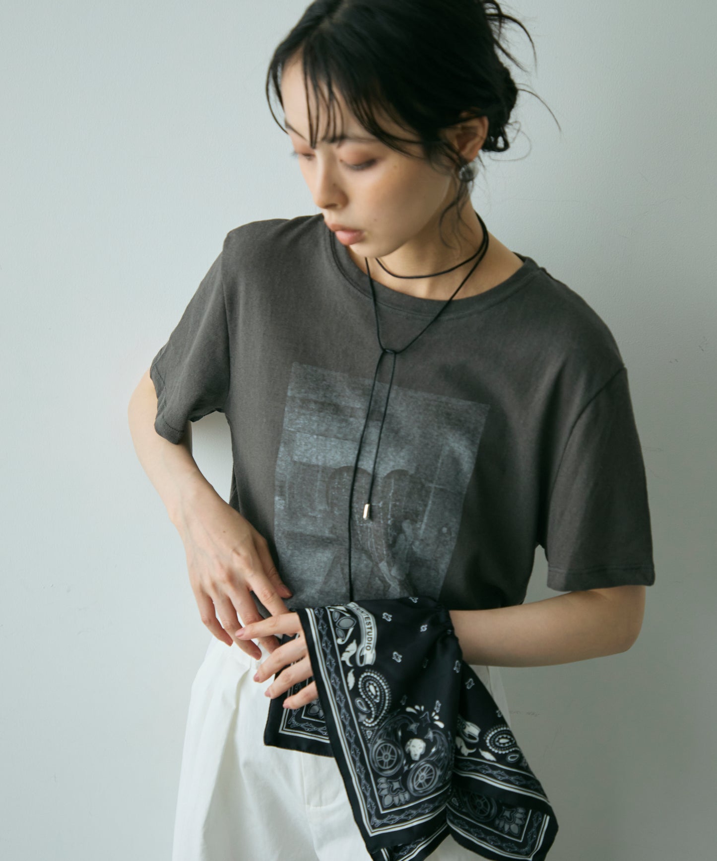 フォトプリントシアーTシャツ