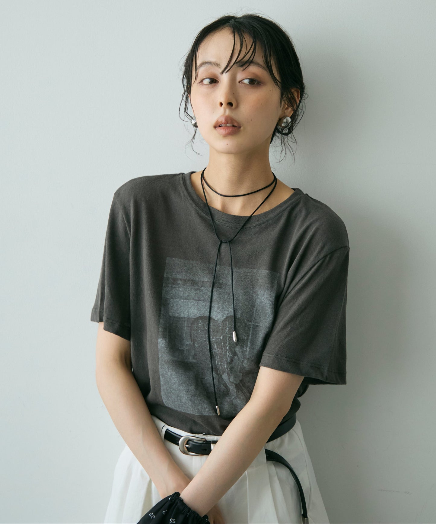 フォトプリントシアーTシャツ