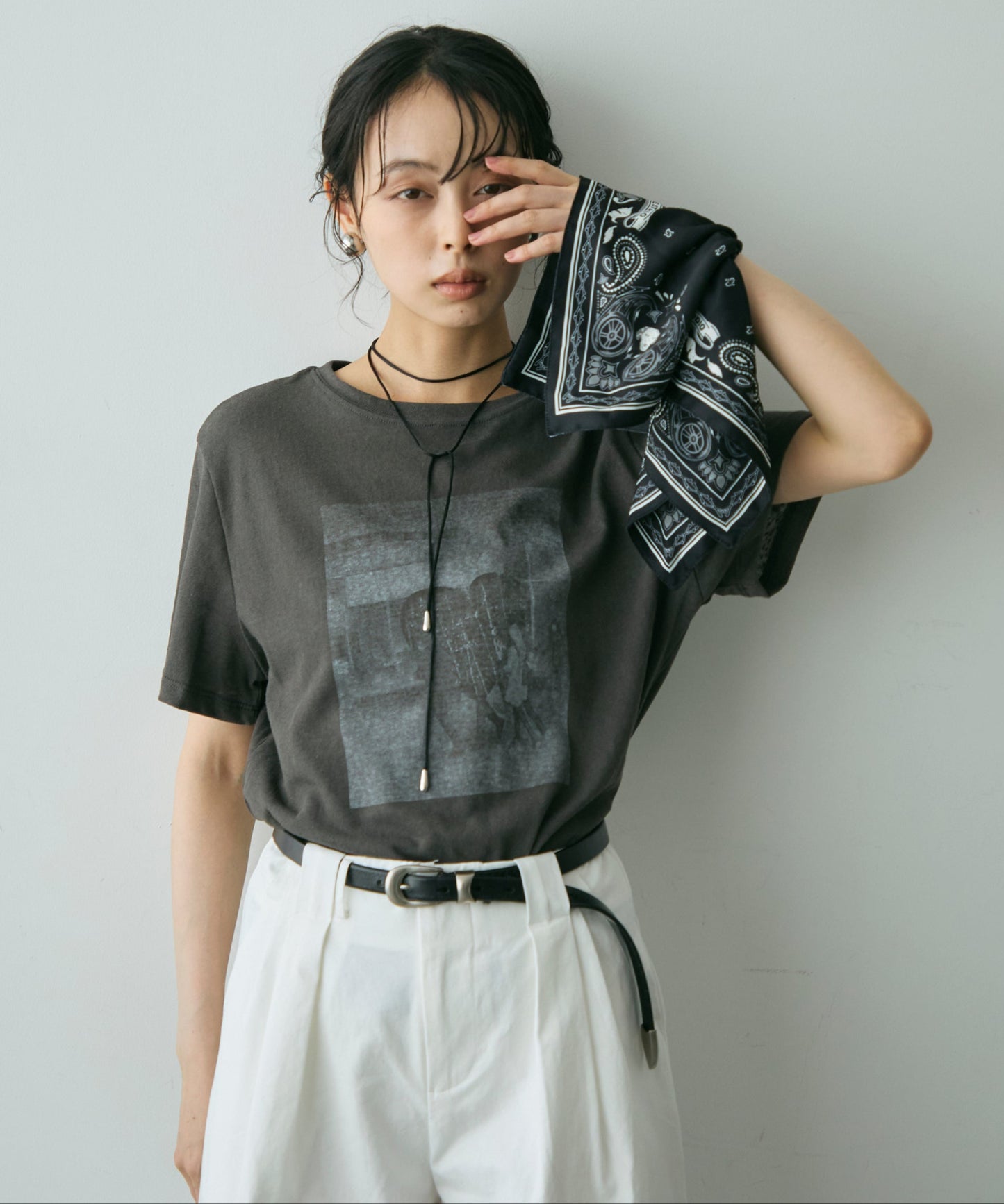 フォトプリントシアーTシャツ