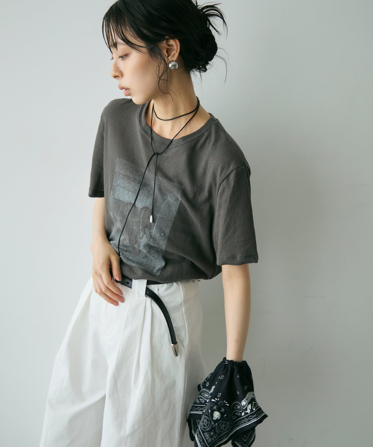 フォトプリントシアーTシャツ
