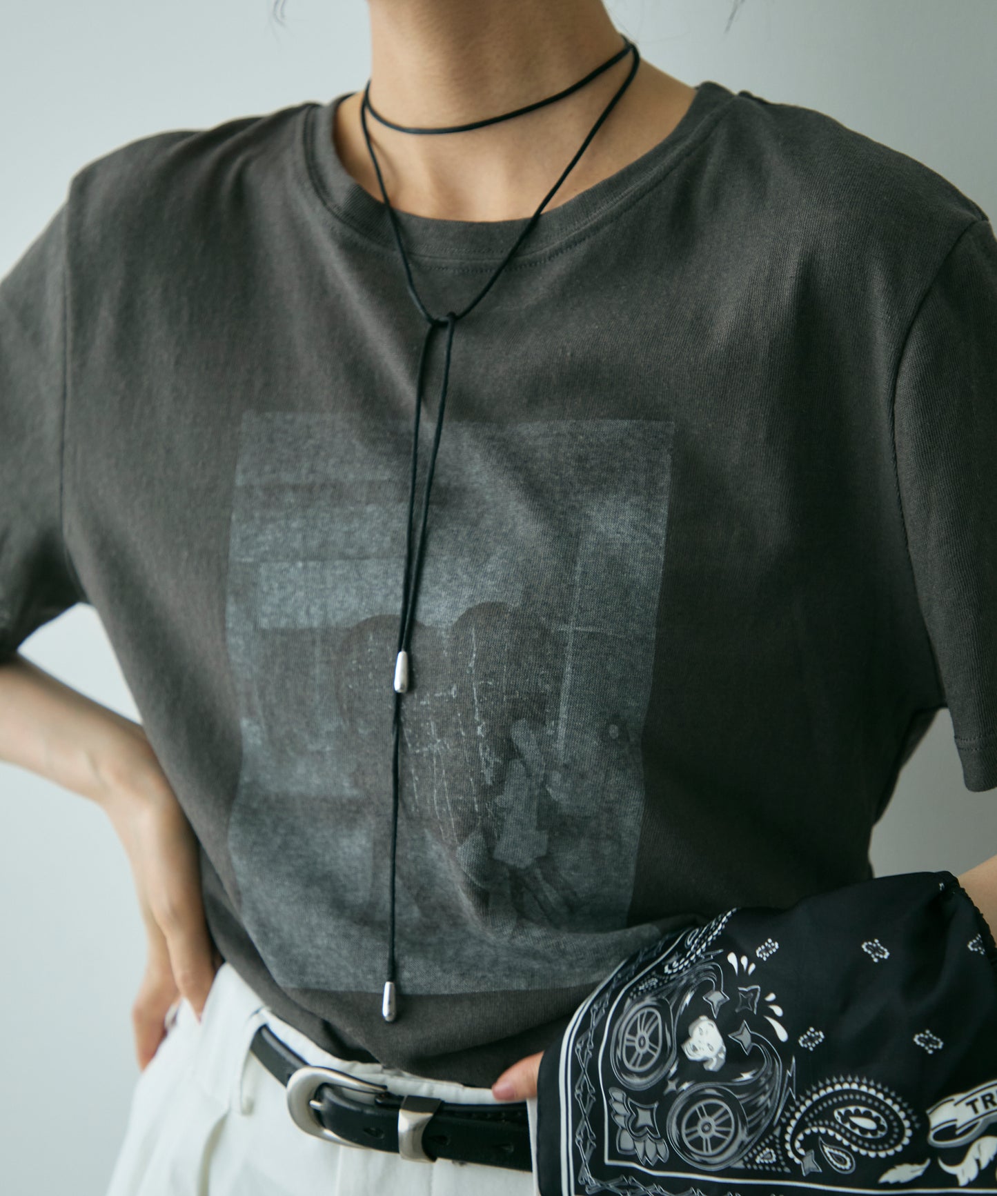 フォトプリントシアーTシャツ