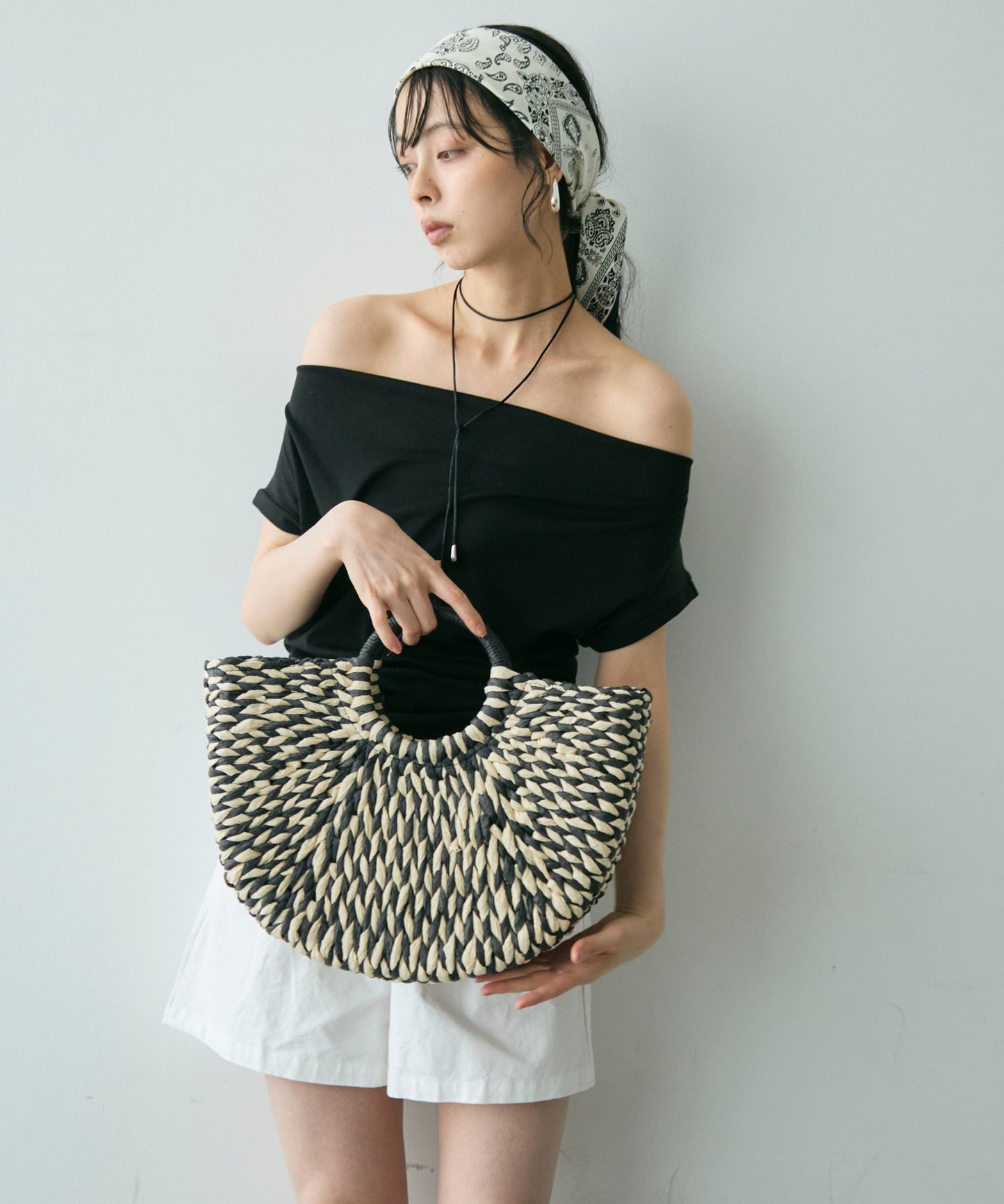 2WAYオフショルドレープカットソー