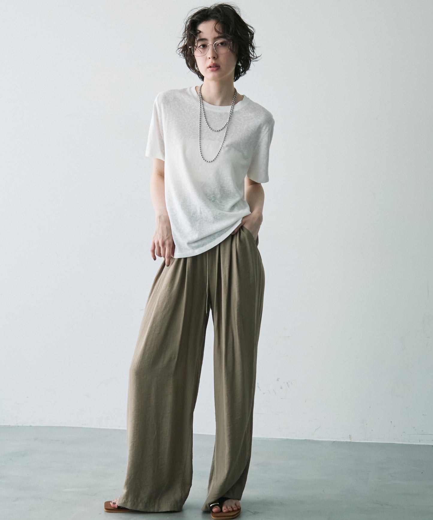 シアークルーネック半袖Tシャツ