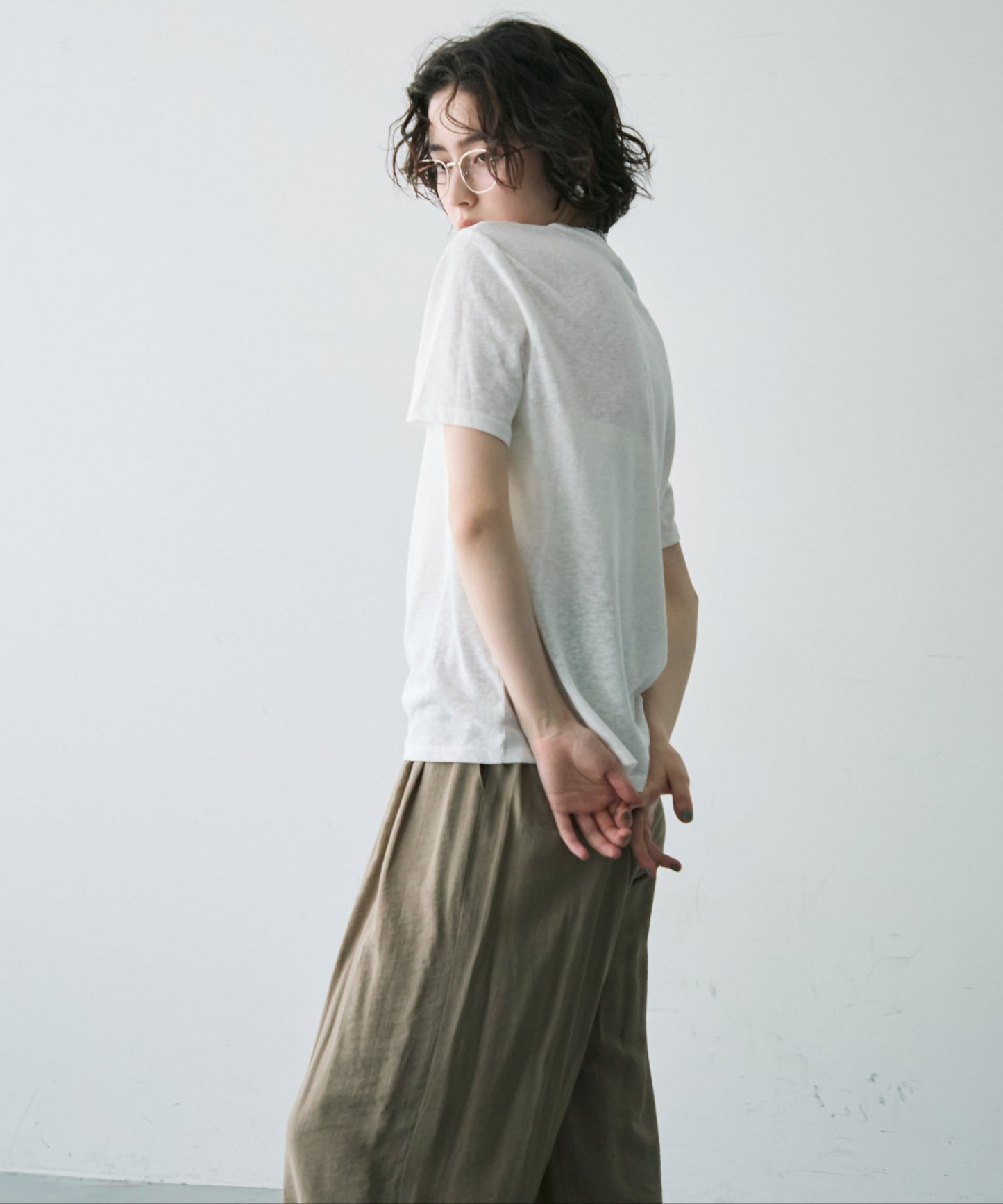 シアークルーネック半袖Tシャツ