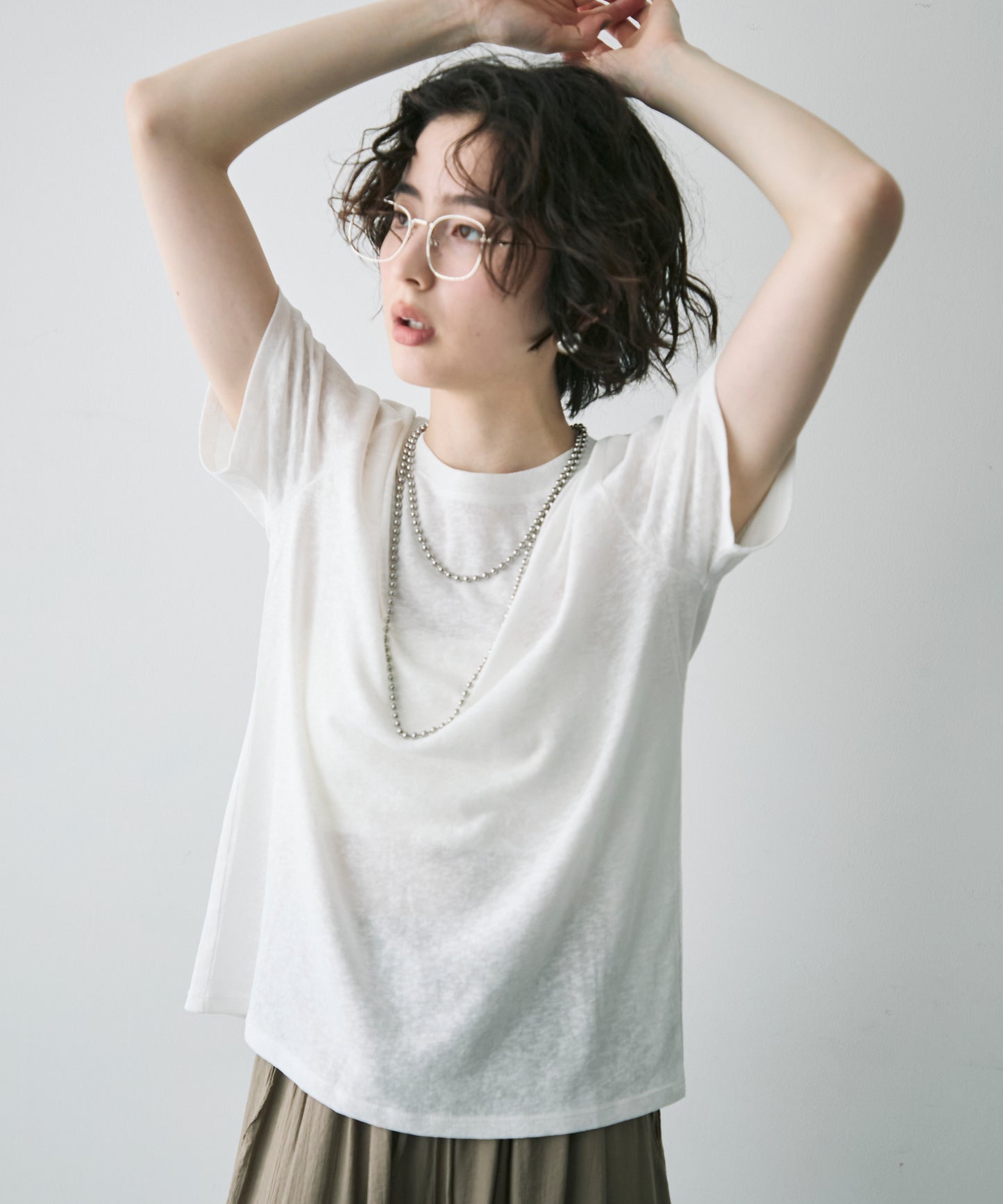 シアークルーネック半袖Tシャツ