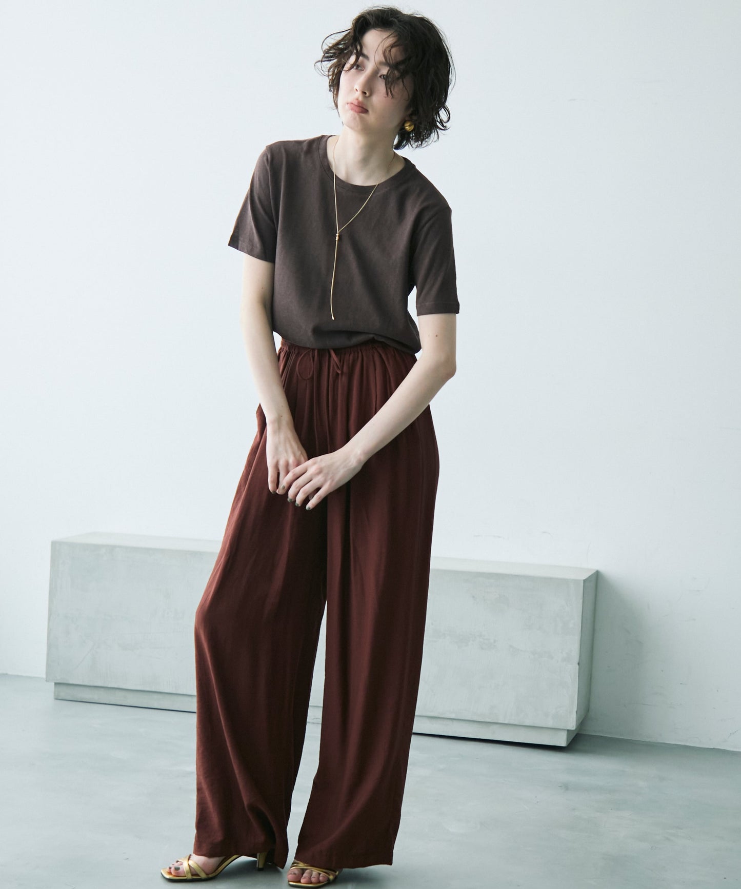 シアークルーネック半袖Tシャツ
