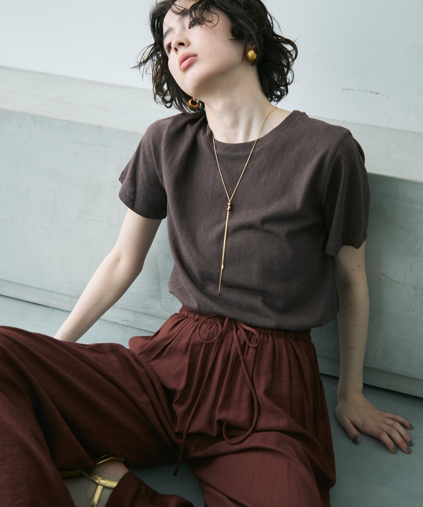 シアークルーネック半袖Tシャツ