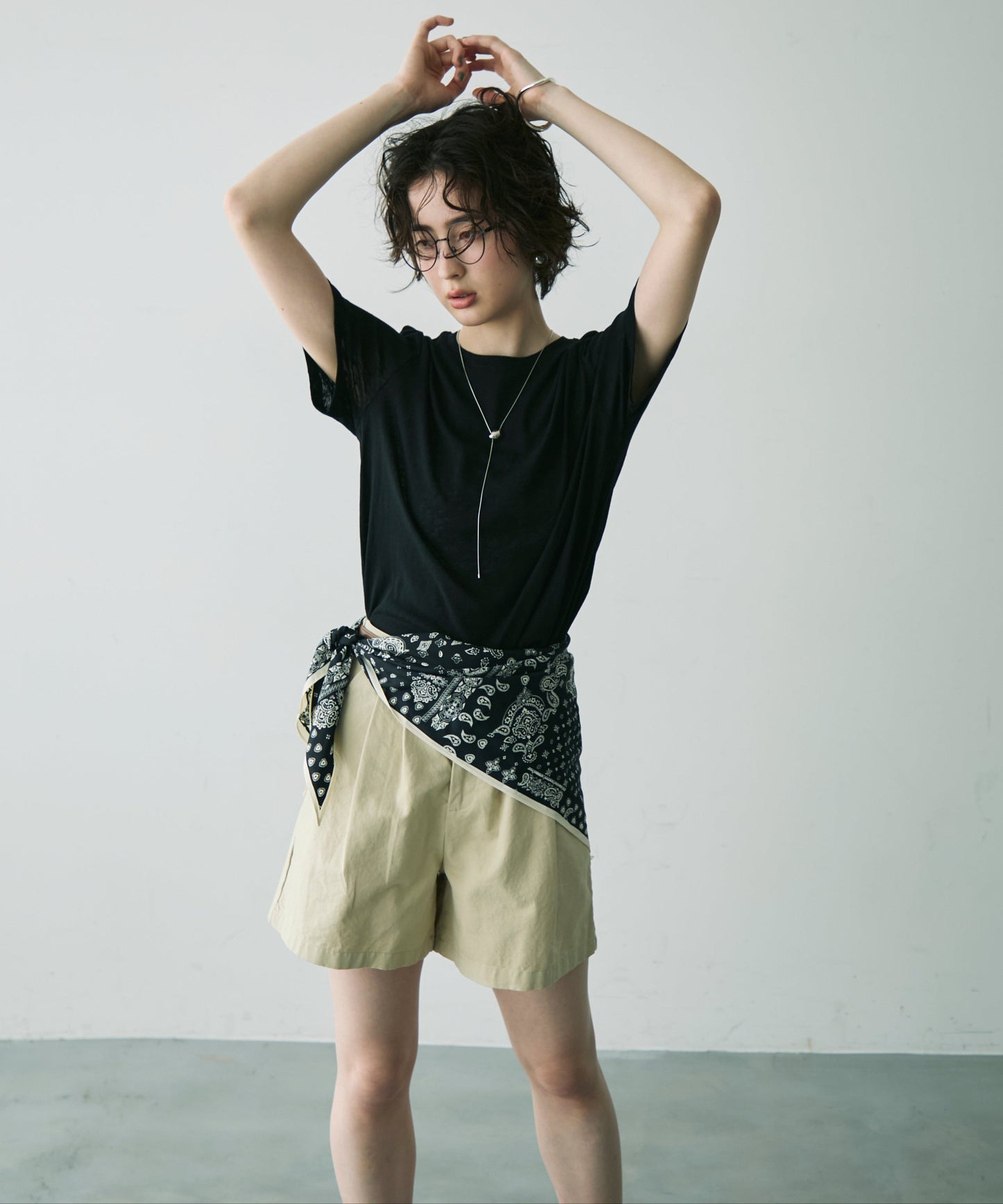 シアークルーネック半袖Tシャツ