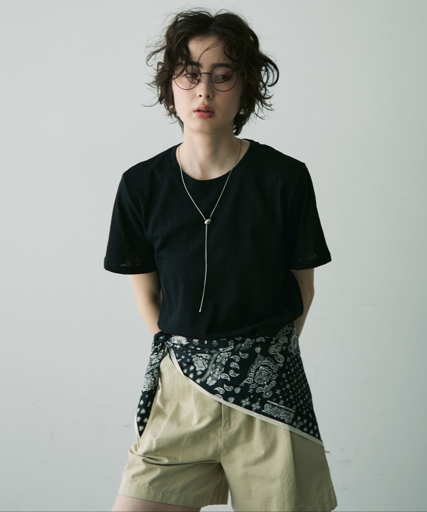 シアークルーネック半袖Tシャツ