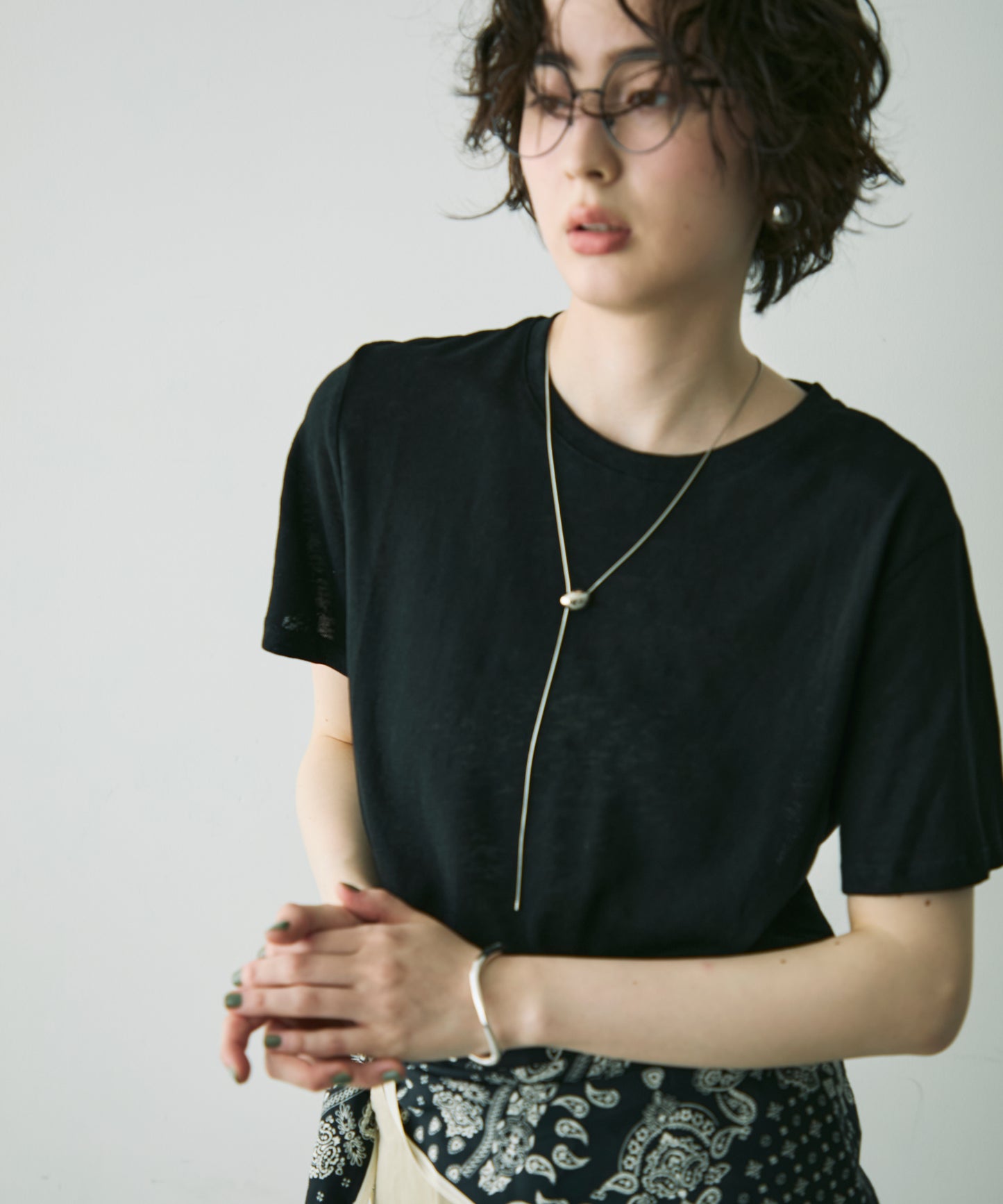 シアークルーネック半袖Tシャツ