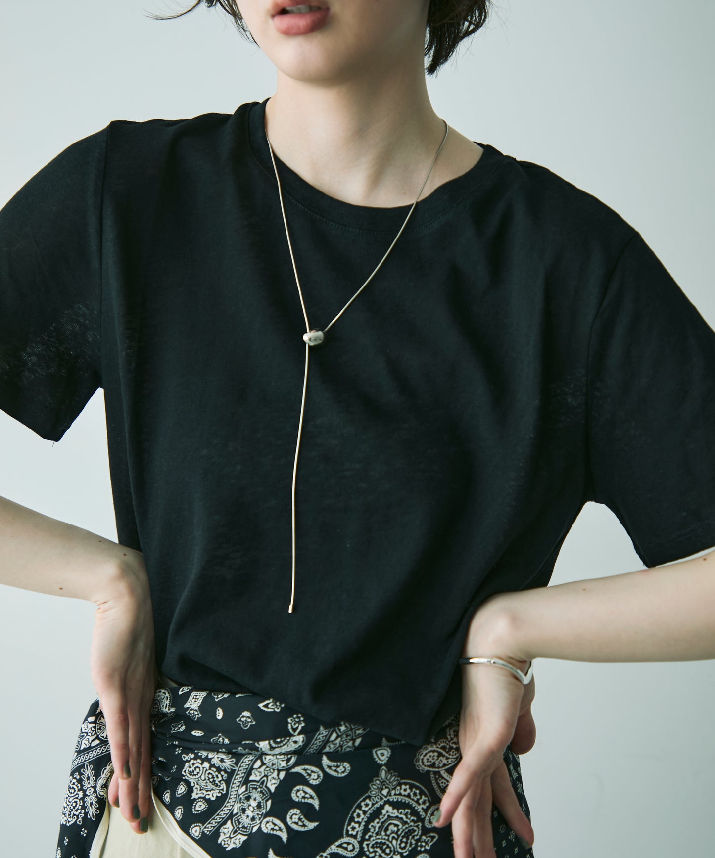 シアークルーネック半袖Tシャツ