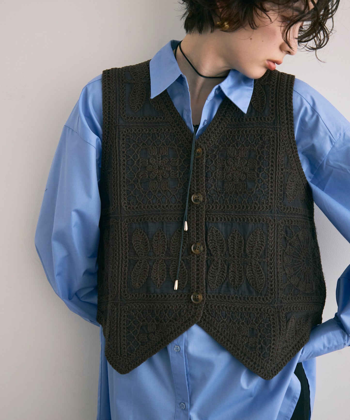 コットン刺繍ベスト