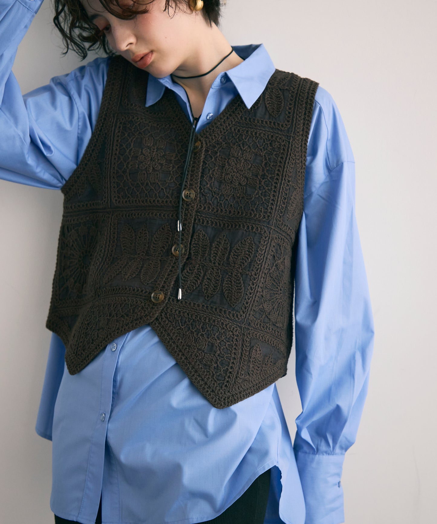 コットン刺繍ベスト