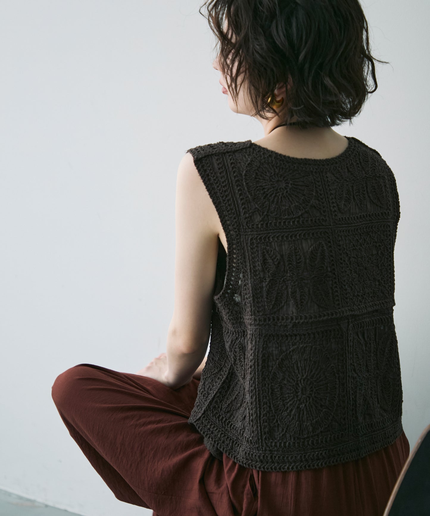 コットン刺繍ベスト