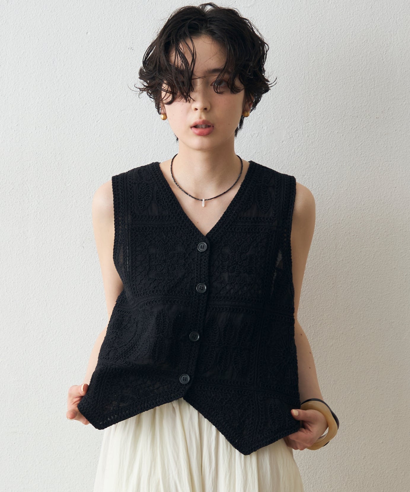 コットン刺繍ベスト