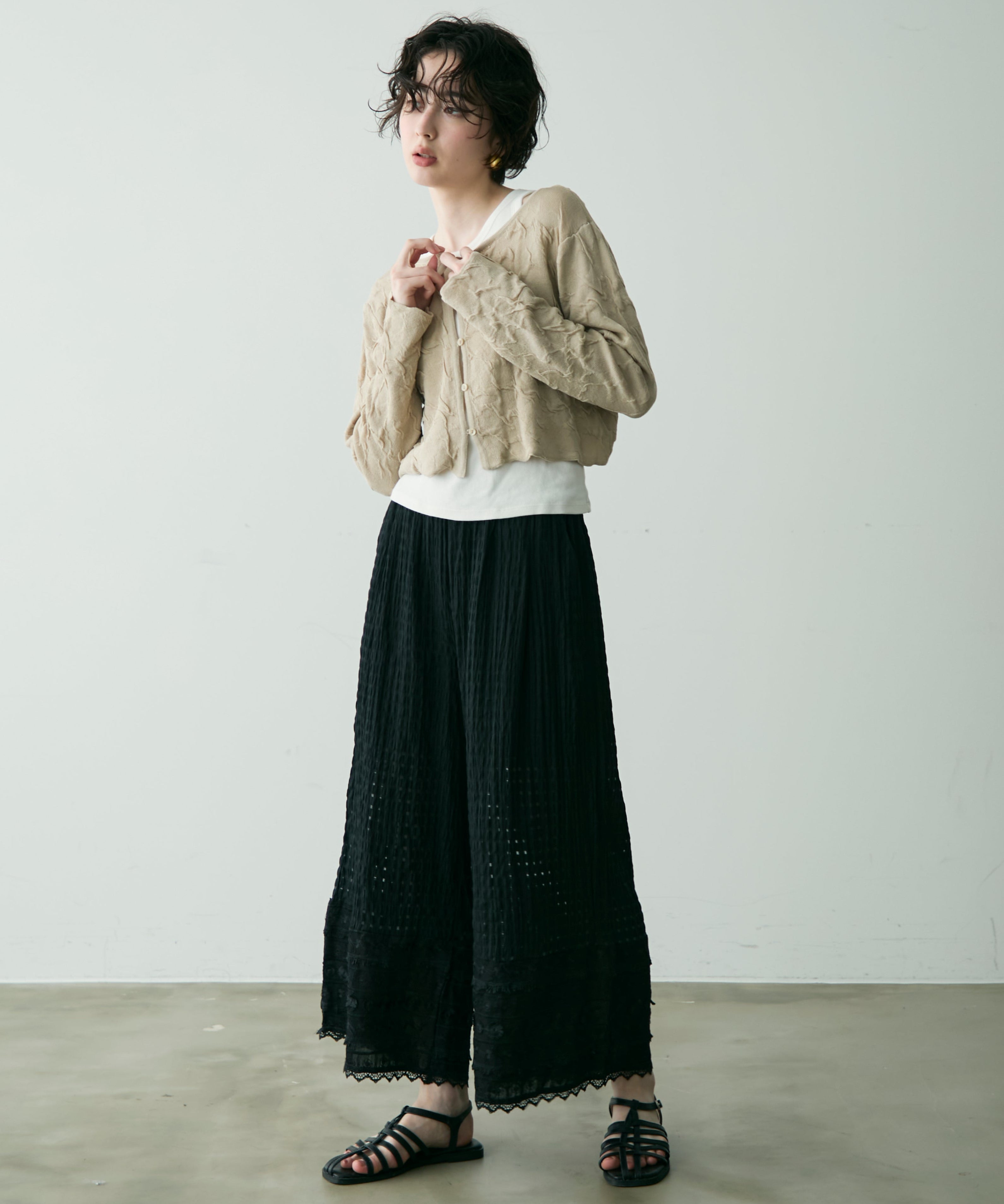 ■専用■美品 トゥモローランド ボールジィ 2,5万円 総柄イージーパンツ 後ろゴム・洗える】フロッキードットイージーパンツ（S～L