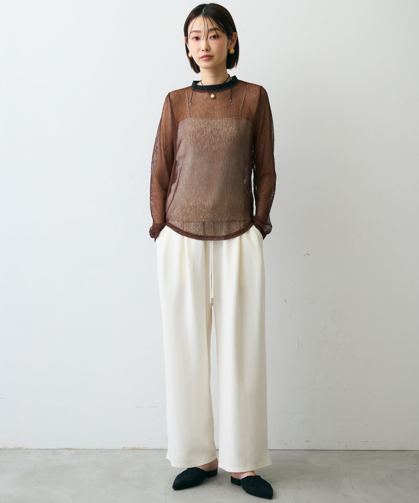 コードメッシュロングスリーブT