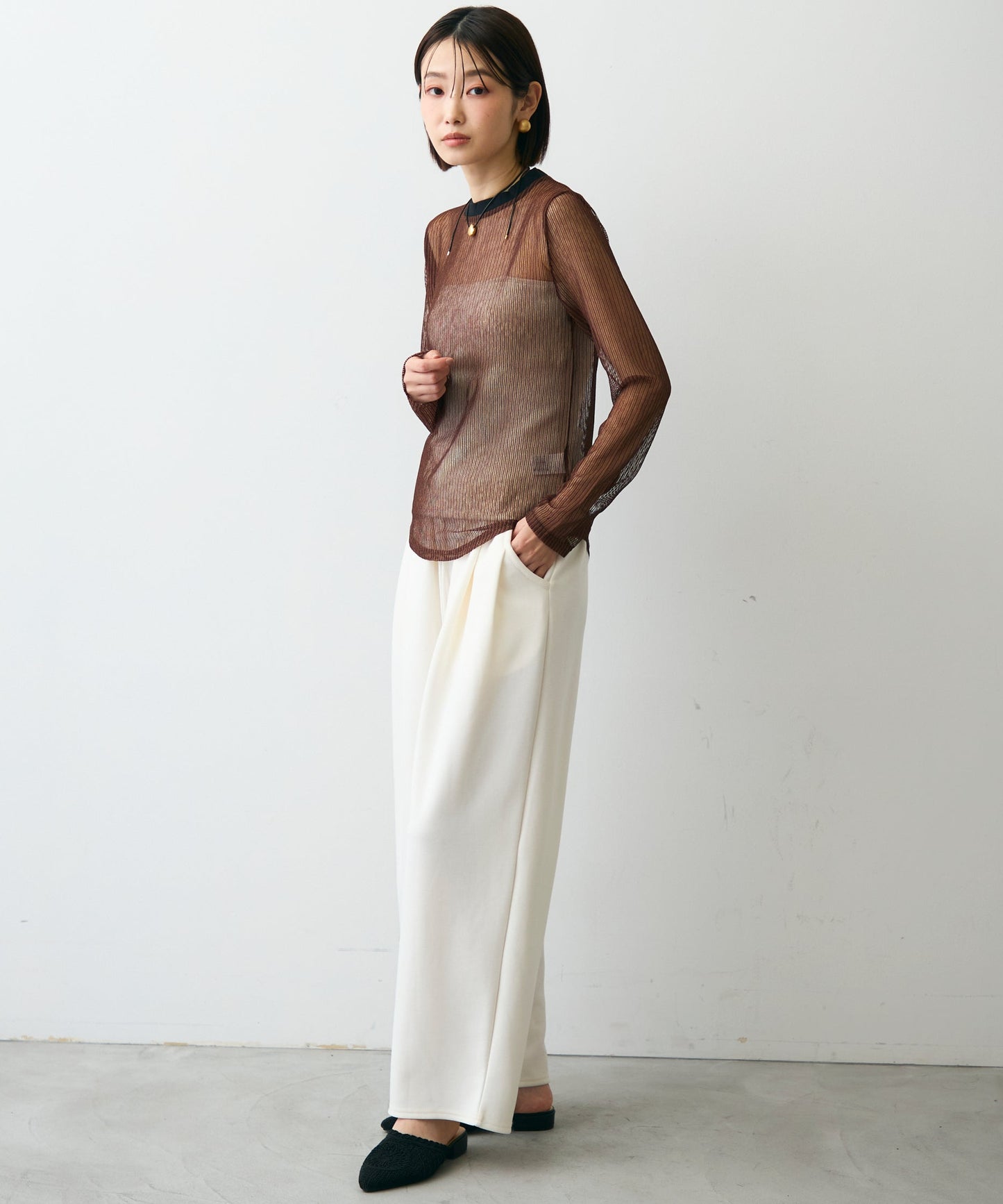 コードメッシュロングスリーブT