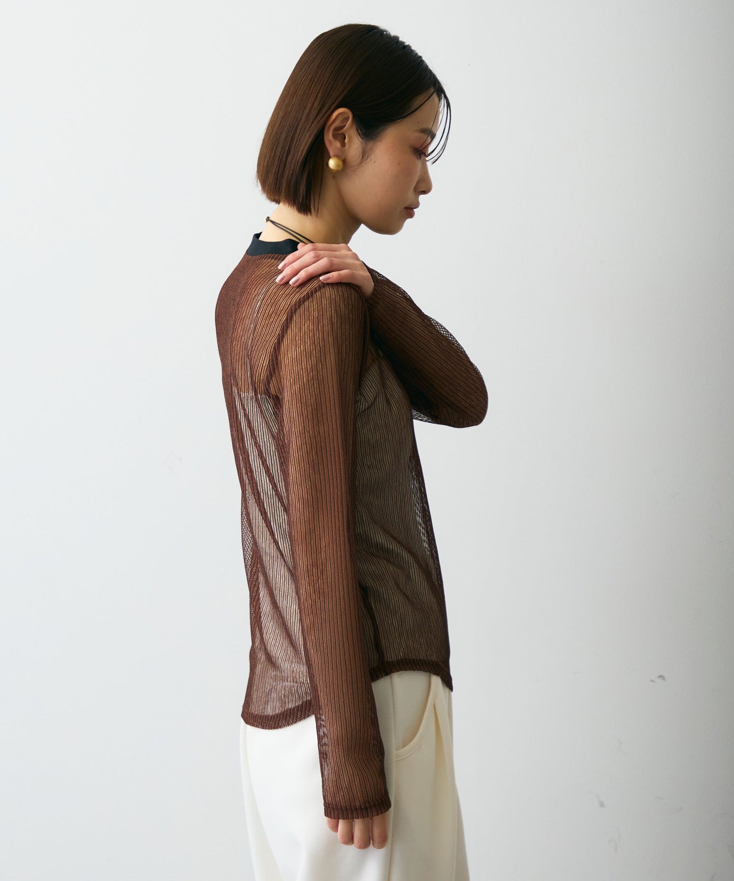 コードメッシュロングスリーブT