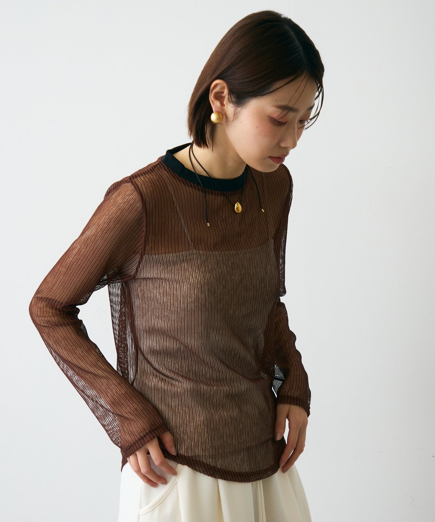 コードメッシュロングスリーブT