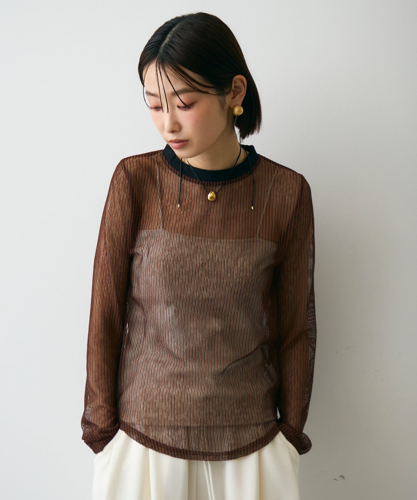 コードメッシュロングスリーブT