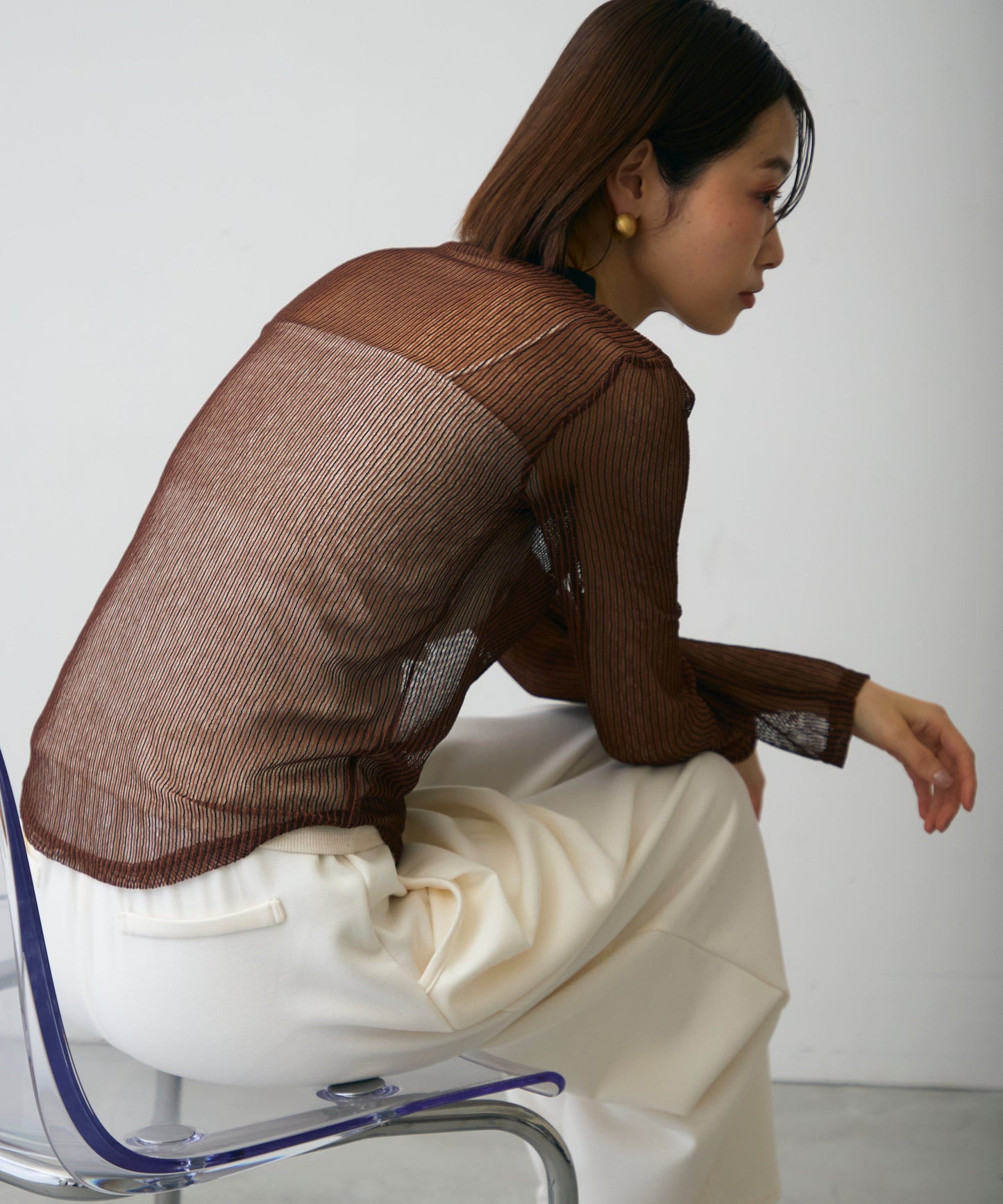 コードメッシュロングスリーブT