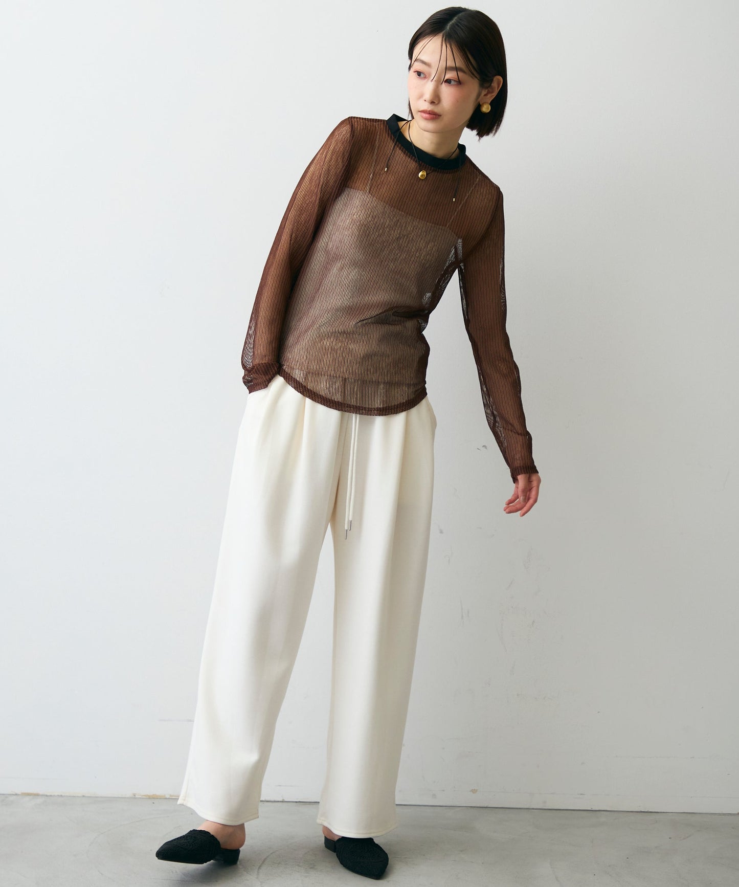 コードメッシュロングスリーブT