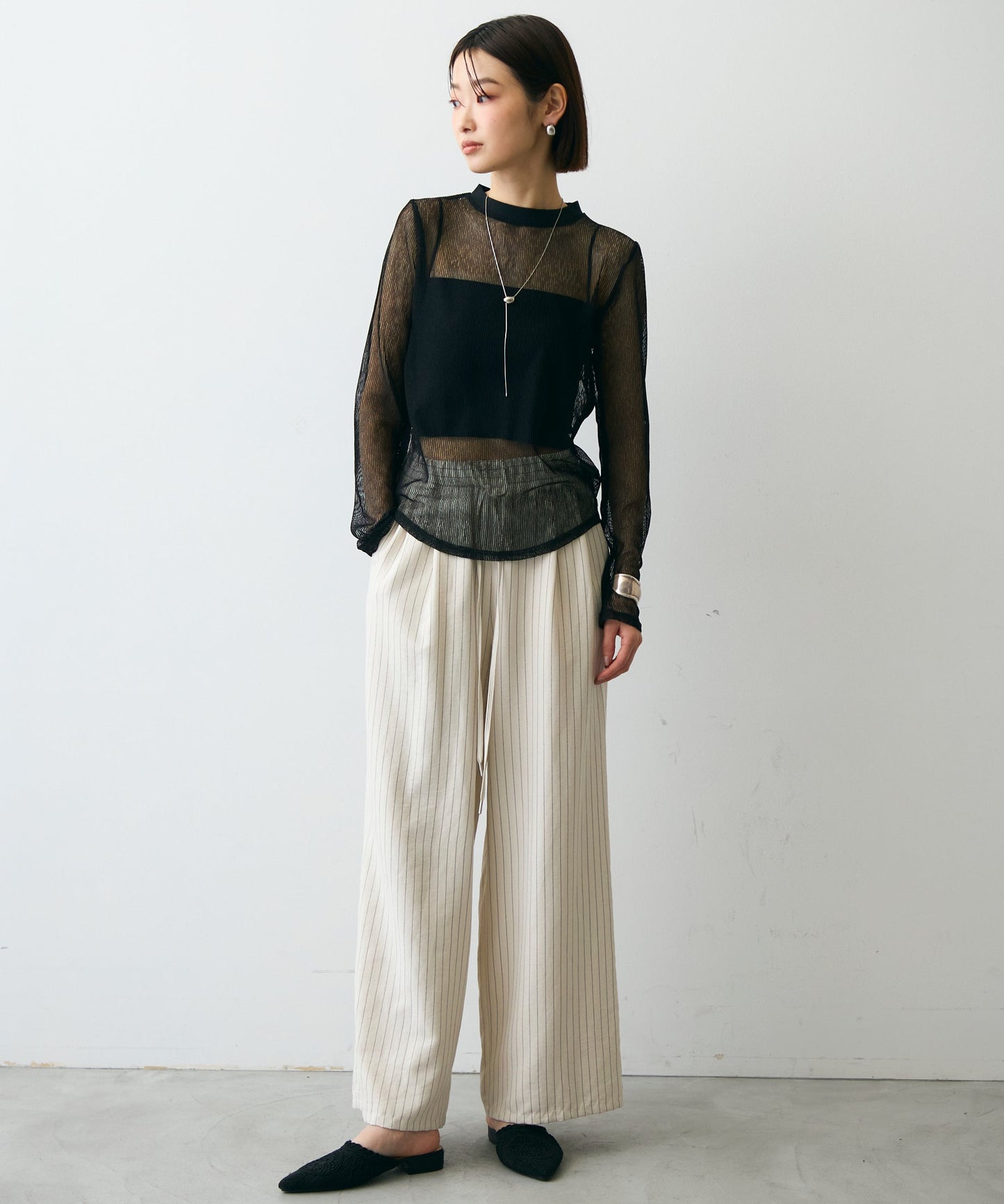 コードメッシュロングスリーブT