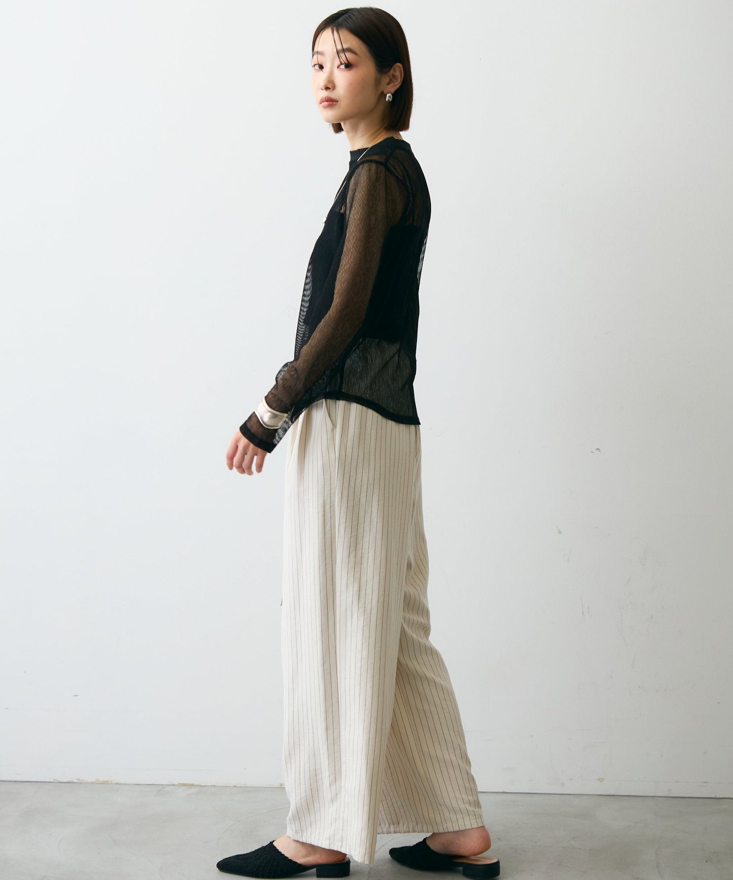 コードメッシュロングスリーブT