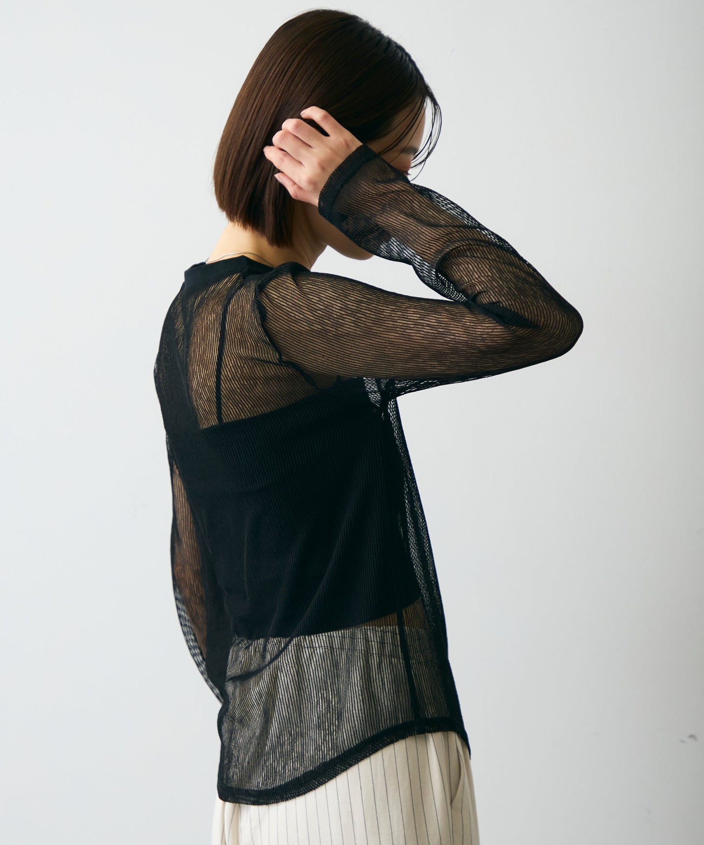 コードメッシュロングスリーブT