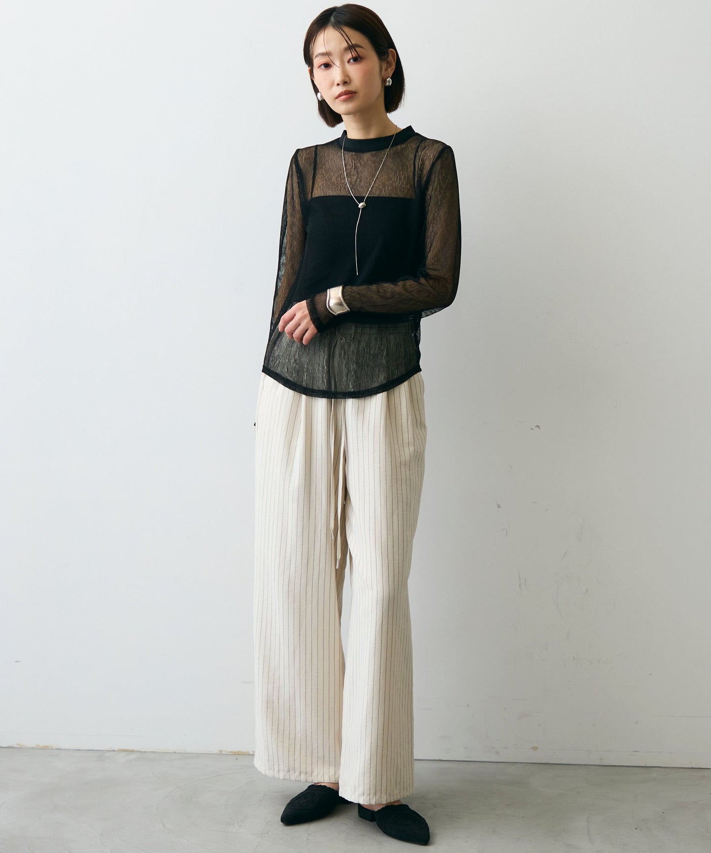 コードメッシュロングスリーブT