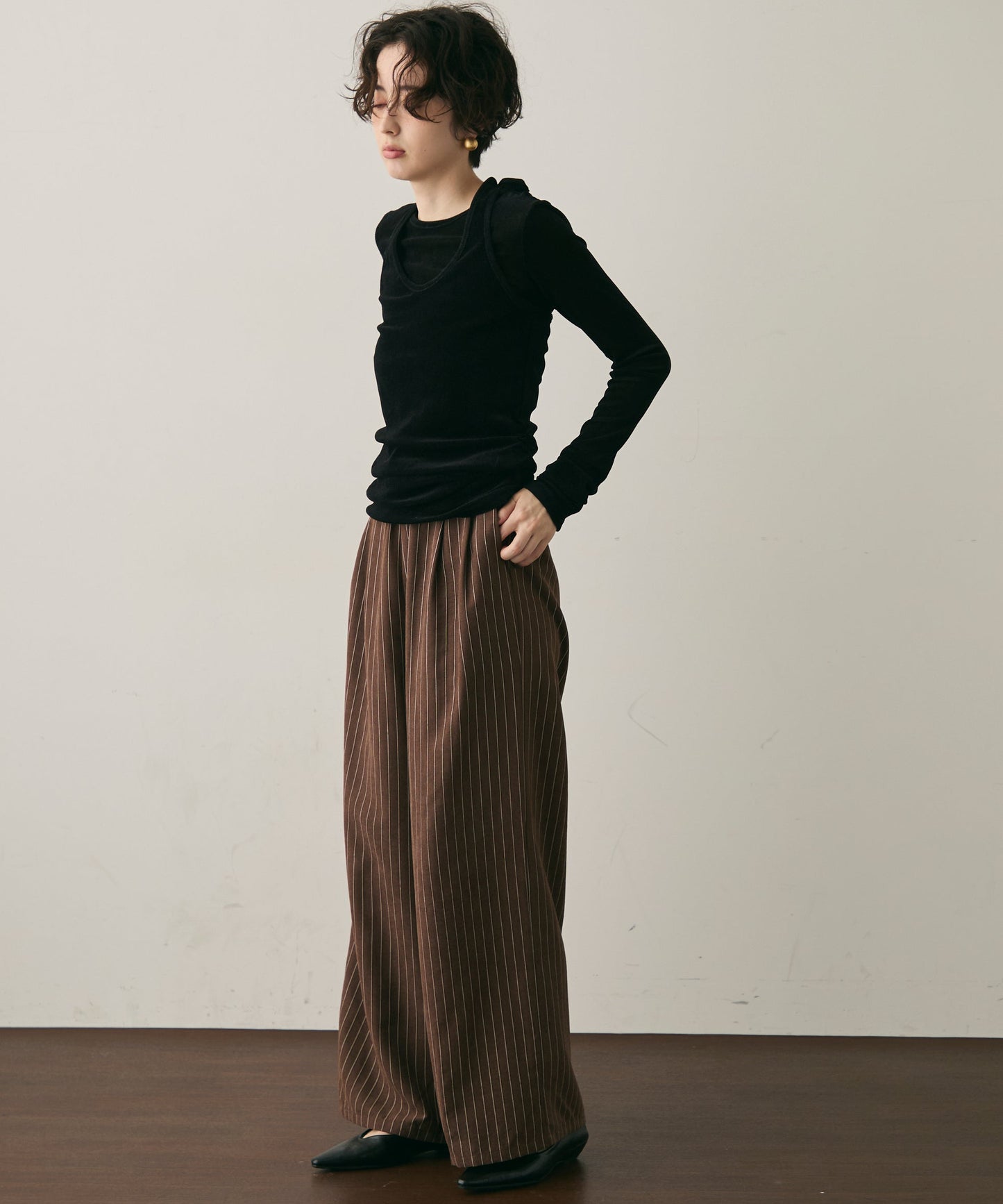 シアーフロッキーホルターネックレイヤードロンT