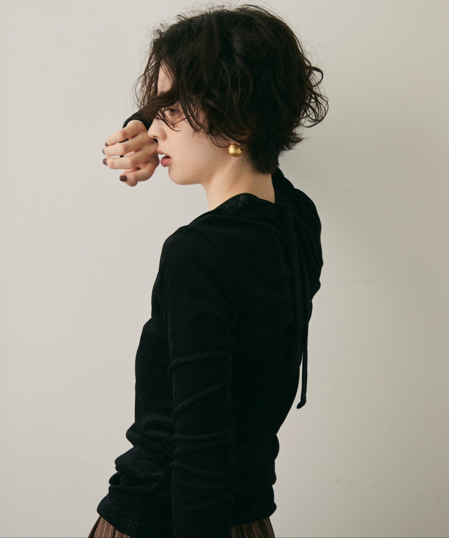 シアーフロッキーホルターネックレイヤードロンT